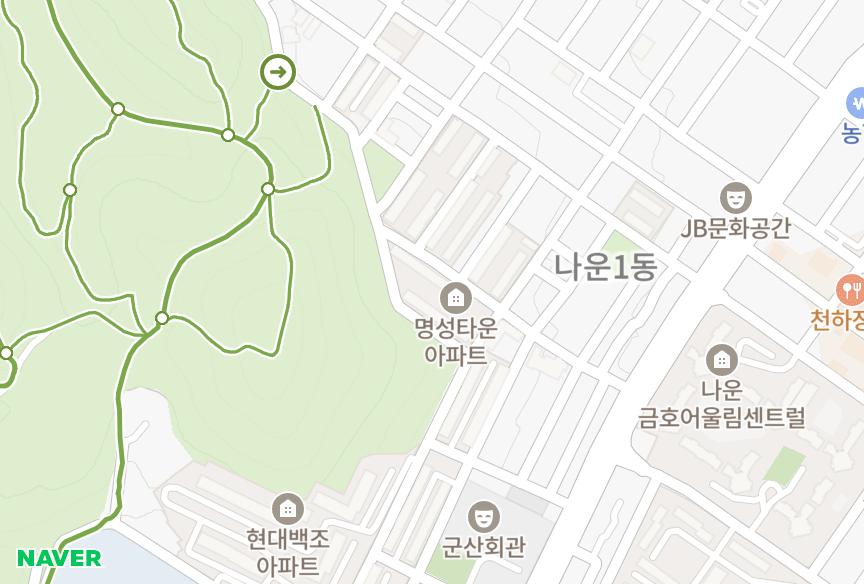 전북특별자치도 군산시 나운동 명성타운 위치·실거래 시세 지도