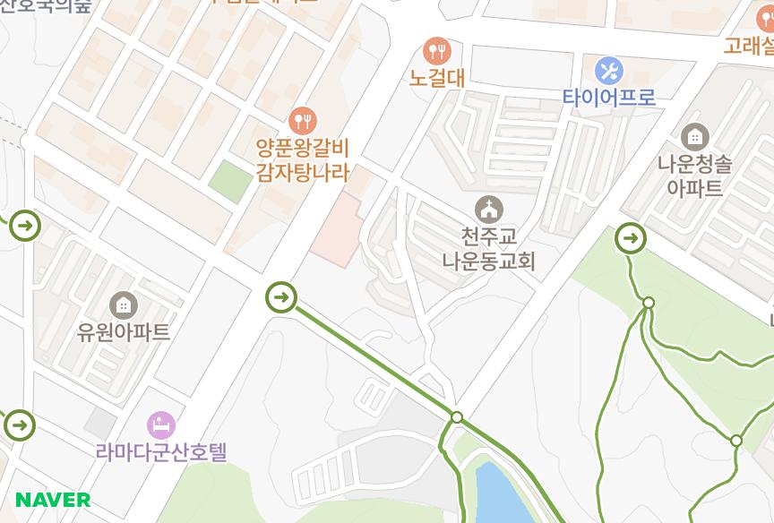 전북특별자치도 군산시 나운동 삼성주택 위치·실거래 시세 지도