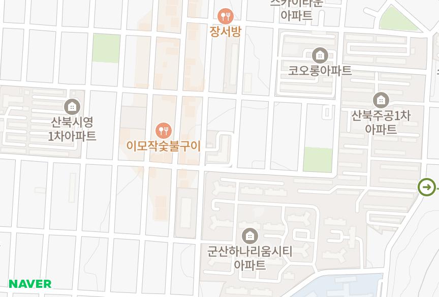 전북특별자치도 군산시 산북동 성일 위치·실거래 시세 지도