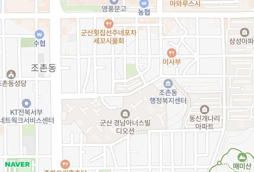 전북특별자치도 군산시 조촌동 미르에코리버 위치·실거래 시세 지도