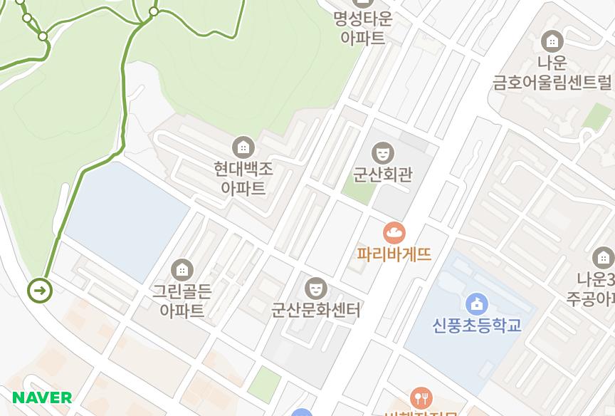 전북특별자치도 군산시 나운동 한신맨션 위치·실거래 시세 지도