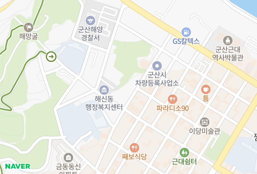 전북특별자치도 군산시 금동 한신88맨션 위치·실거래 시세 지도