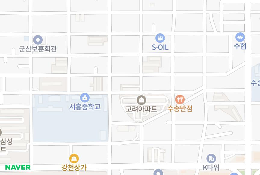 전북특별자치도 군산시 서흥남동 고려타운5동 위치·실거래 시세 지도