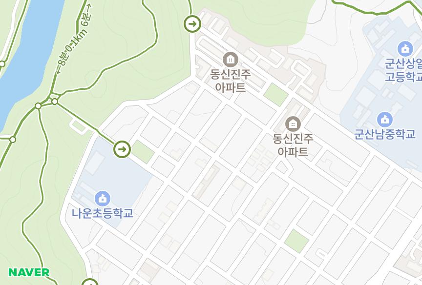 전북특별자치도 군산시 나운동 예그린 위치·실거래 시세 지도