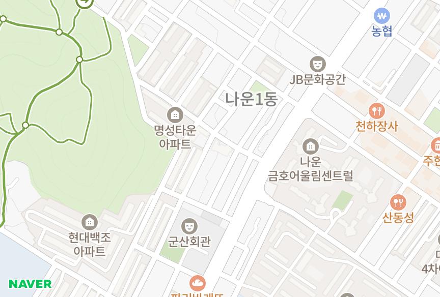 전북특별자치도 군산시 나운동 나운하이스타운4차 위치·실거래 시세 지도