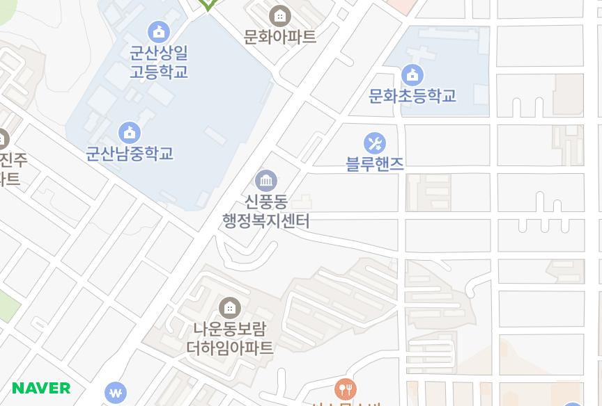 전북특별자치도 군산시 문화동 쉘브르타운 위치·실거래 시세 지도