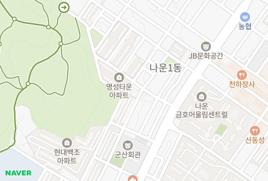 전북특별자치도 군산시 나운동 그린 위치·실거래 시세 지도