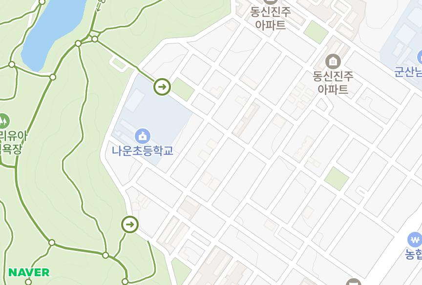 전북특별자치도 군산시 나운동 동신트윈스 위치·실거래 시세 지도