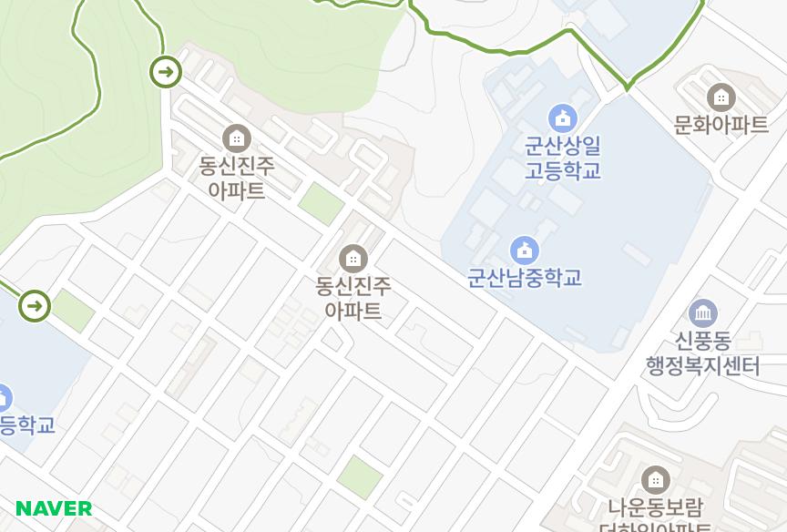 전북특별자치도 군산시 나운동 동신3차 위치·실거래 시세 지도