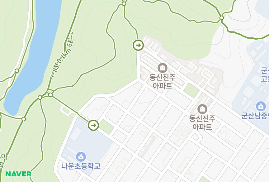 전북특별자치도 군산시 나운동 힐하우스 위치·실거래 시세 지도