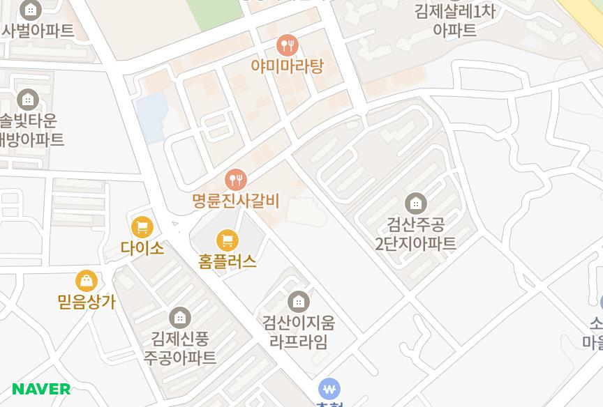 전북특별자치도 김제시 검산동 검산시티타워149차 위치·실거래 시세 지도