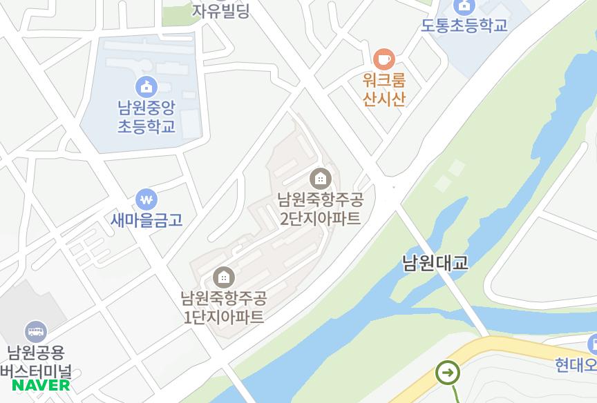 전북특별자치도 남원시 죽항동 죽항주공2단지 위치·실거래 시세 지도