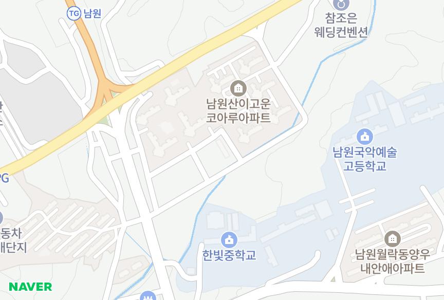 전북특별자치도 남원시 월락동 산이고운아파트201동 위치·실거래 시세 지도