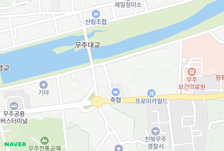 전북특별자치도 무주군 무주읍 당산리 에코리버 위치·실거래 시세 지도