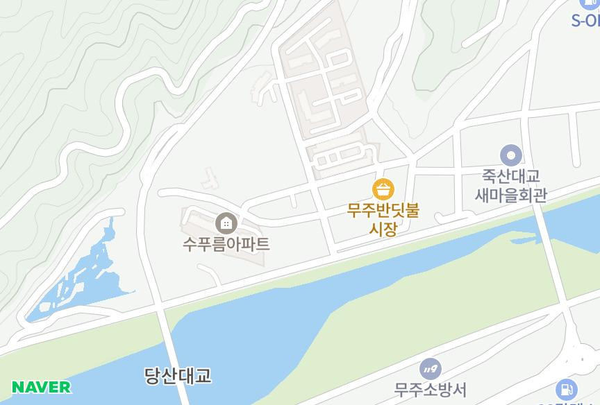 전북특별자치도 무주군 무주읍 읍내리 강변마을현대 위치·실거래 시세 지도