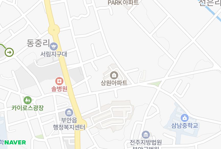 전북특별자치도 부안군 부안읍 동중리 상원 위치·실거래 시세 지도