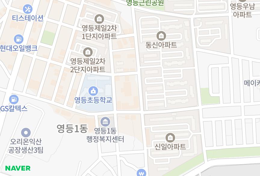 전북특별자치도 익산시 영등동 대영주상복합 위치·실거래 시세 지도