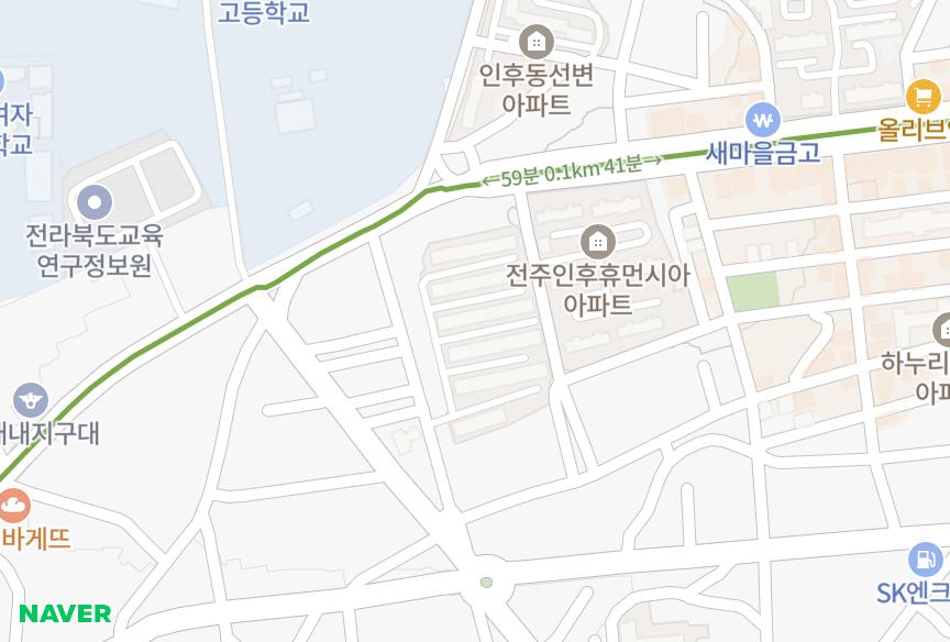 전북특별자치도 전주시 덕진구 인후동1가 인후궁전 위치·실거래 시세 지도