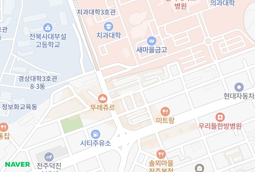 전북특별자치도 전주시 덕진구 금암동 정화 위치·실거래 시세 지도
