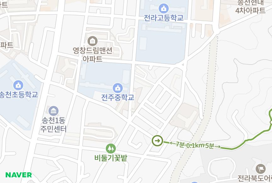 전북특별자치도 전주시 덕진구 송천동1가 서호 위치·실거래 시세 지도