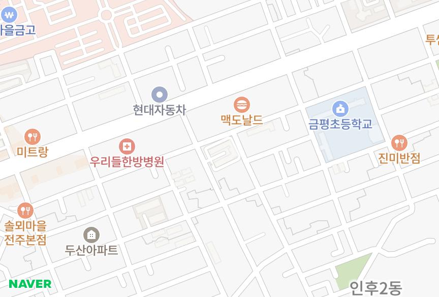 전북특별자치도 전주시 덕진구 인후동2가 남양맨숀 위치·실거래 시세 지도