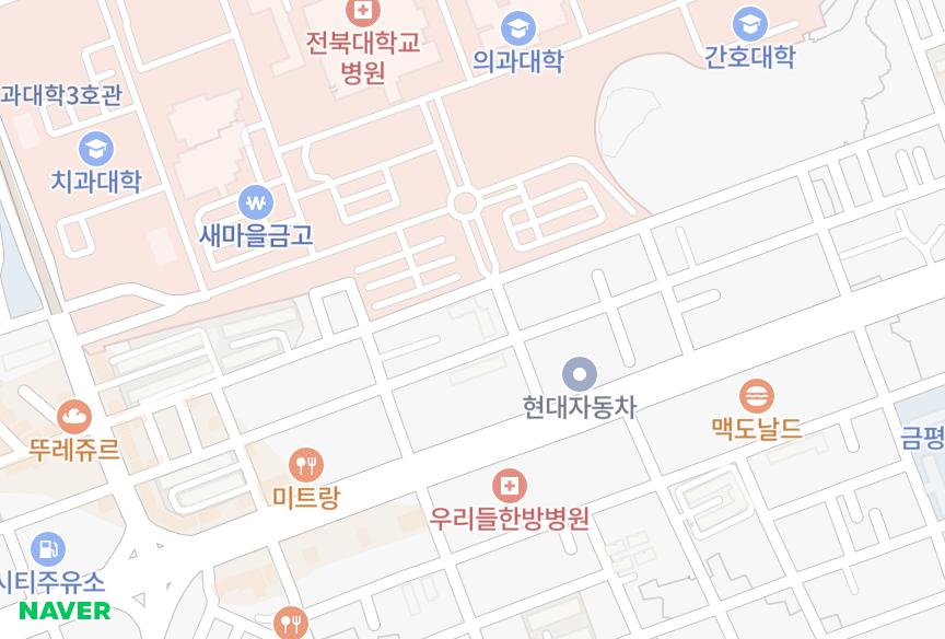 전북특별자치도 전주시 덕진구 금암동 한양 위치·실거래 시세 지도