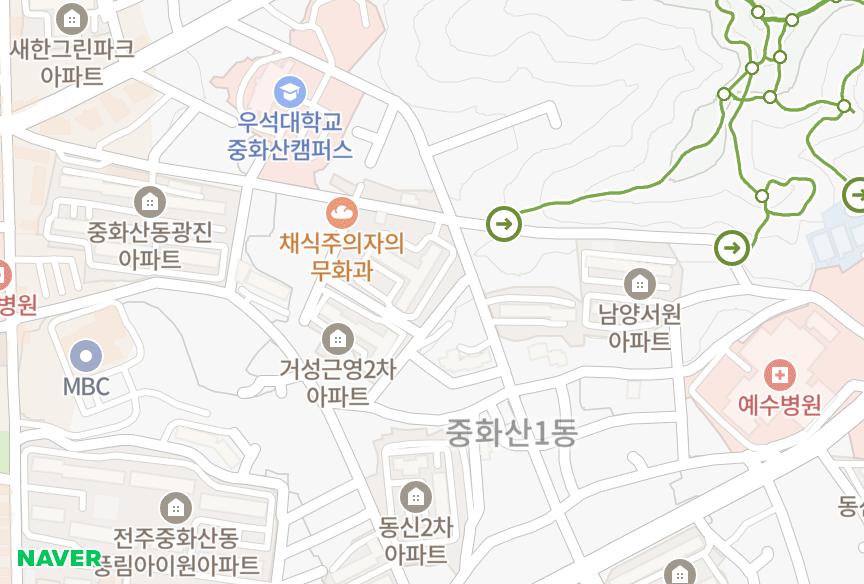 전북특별자치도 전주시 완산구 중화산동1가 거성근영1차 위치·실거래 시세 지도