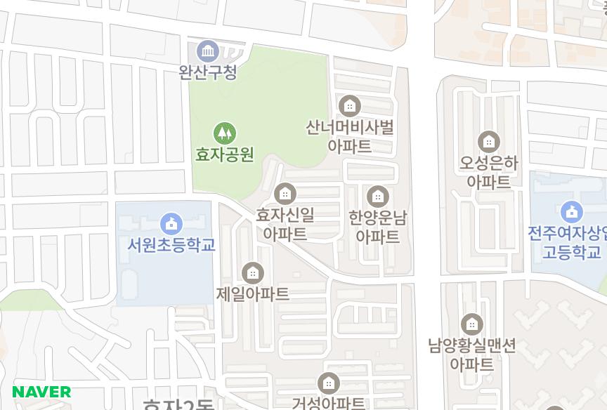 전북특별자치도 전주시 완산구 효자동1가 신일 위치·실거래 시세 지도