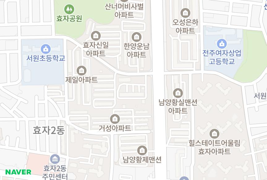 전북특별자치도 전주시 완산구 효자동1가 성원골드맨션 위치·실거래 시세 지도
