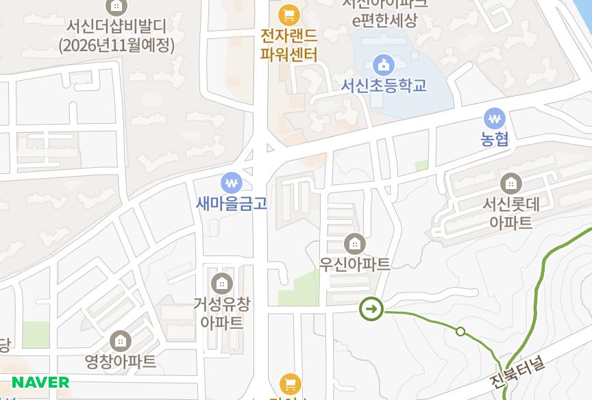 전북특별자치도 전주시 완산구 서신동 우신8,9동 위치·실거래 시세 지도