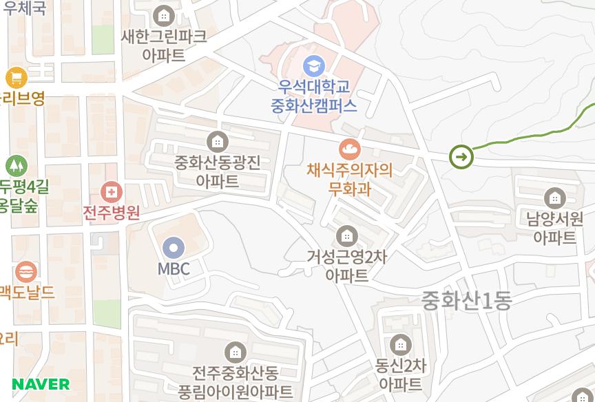 전북특별자치도 전주시 완산구 중화산동2가 중화산광진2차 위치·실거래 시세 지도