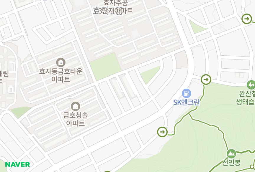 전북특별자치도 전주시 완산구 효자동1가 선변안행고을 위치·실거래 시세 지도