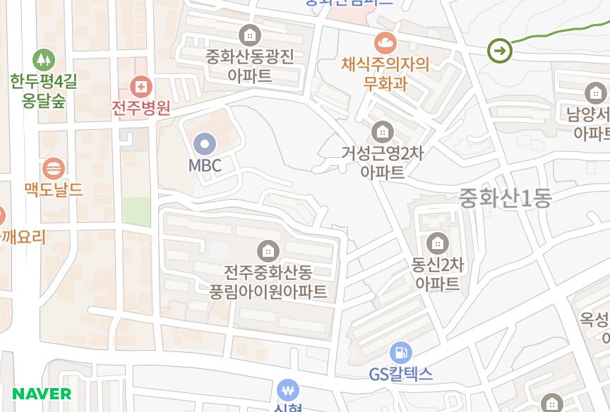 전북특별자치도 전주시 완산구 중화산동2가 송원 위치·실거래 시세 지도