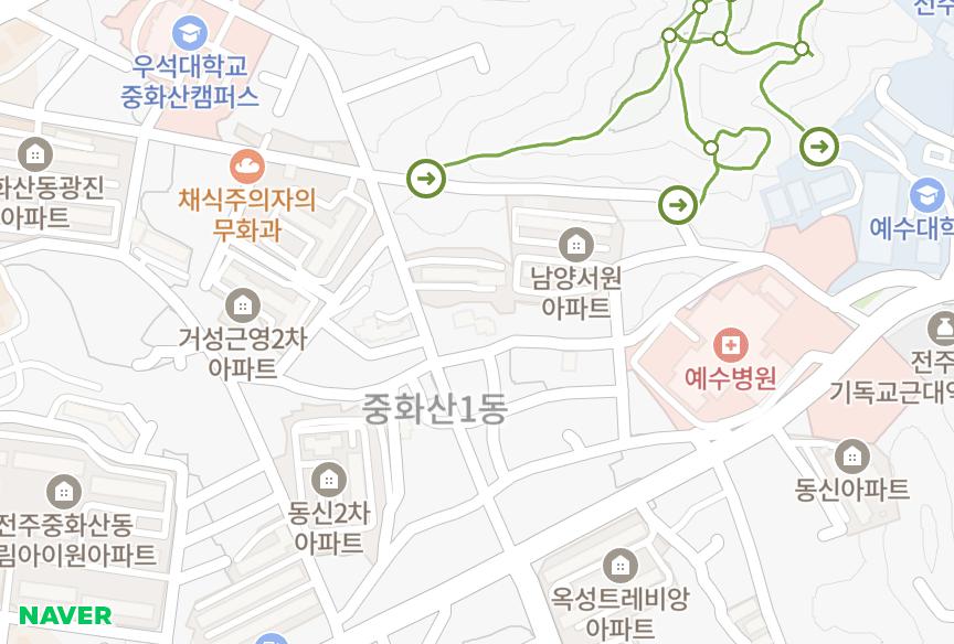 전북특별자치도 전주시 완산구 중화산동1가 중화산동네스트 위치·실거래 시세 지도