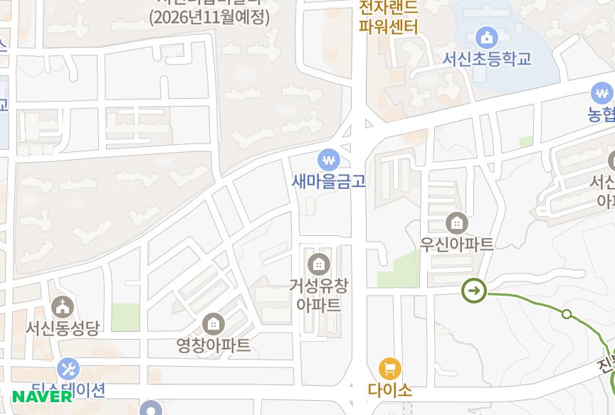 전북특별자치도 전주시 완산구 서신동 제이씨앤디제이휴 위치·실거래 시세 지도