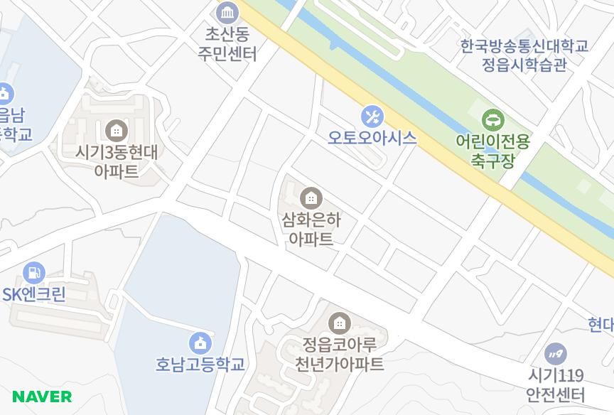 전북특별자치도 정읍시 시기동 은하 위치·실거래 시세 지도