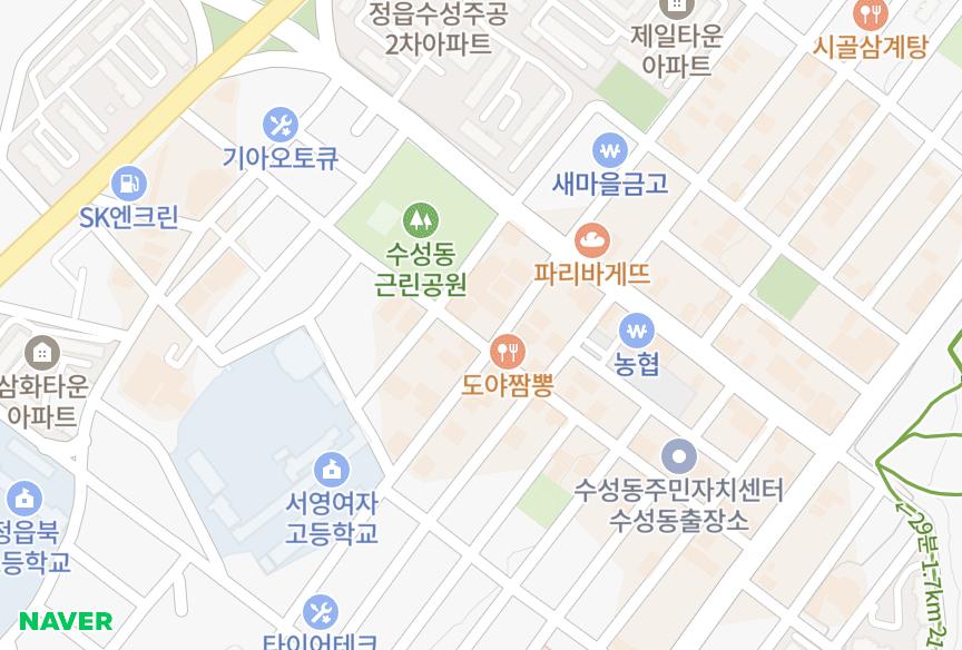 전북특별자치도 정읍시 수성동 이지스타워팰리스 위치·실거래 시세 지도