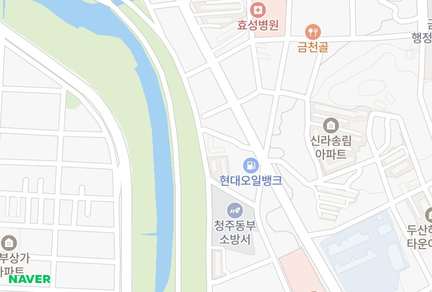 충청북도 청주시 상당구 영운동 대원 위치·실거래 시세 지도