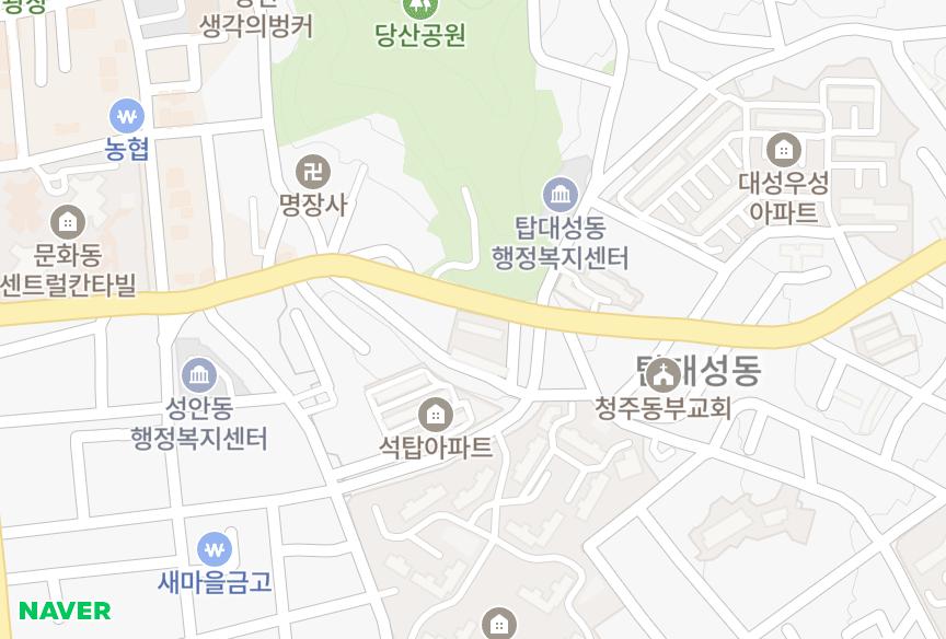 충청북도 청주시 상당구 대성동 장미 위치·실거래 시세 지도