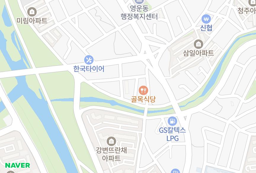 충청북도 청주시 상당구 영운동 한일 위치·실거래 시세 지도