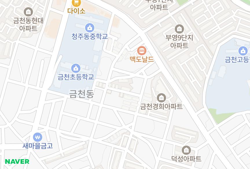 충청북도 청주시 상당구 금천동 동산 위치·실거래 시세 지도