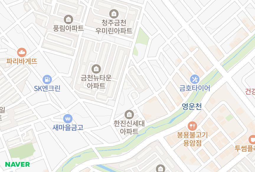 충청북도 청주시 상당구 용정동 용정동하늘채 위치·실거래 시세 지도