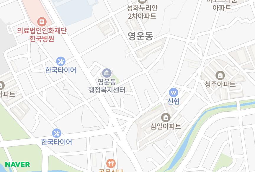 충청북도 청주시 상당구 영운동 하늘채 위치·실거래 시세 지도
