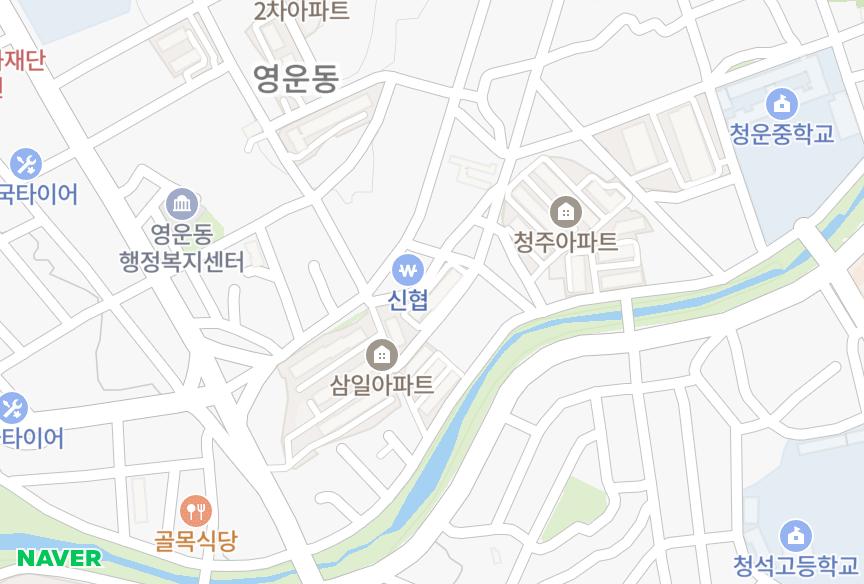 충청북도 청주시 상당구 영운동 영운청주2차 위치·실거래 시세 지도