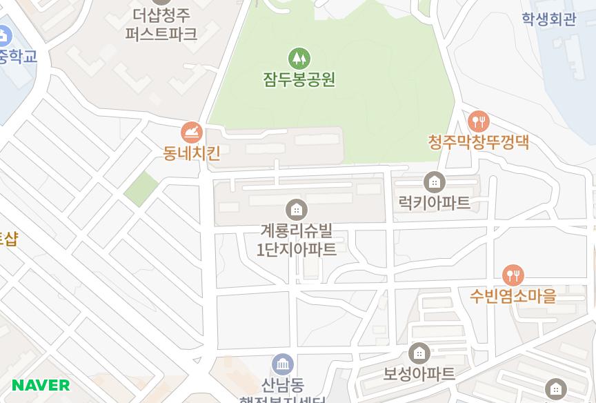충청북도 청주시 서원구 분평동 분평계룡리슈빌1단지 위치·실거래 시세 지도