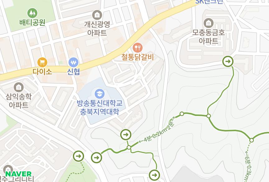 충청북도 청주시 서원구 개신동 개신두진백로2차 위치·실거래 시세 지도