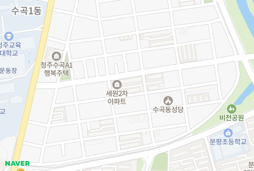 충청북도 청주시 서원구 수곡동 세원2차 위치·실거래 시세 지도