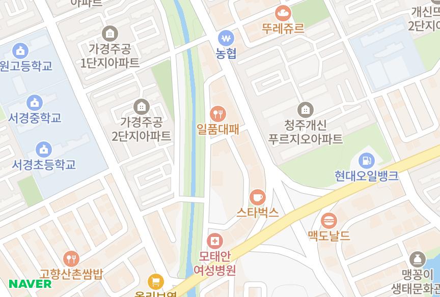 충청북도 청주시 서원구 개신동 수펠리스 위치·실거래 시세 지도