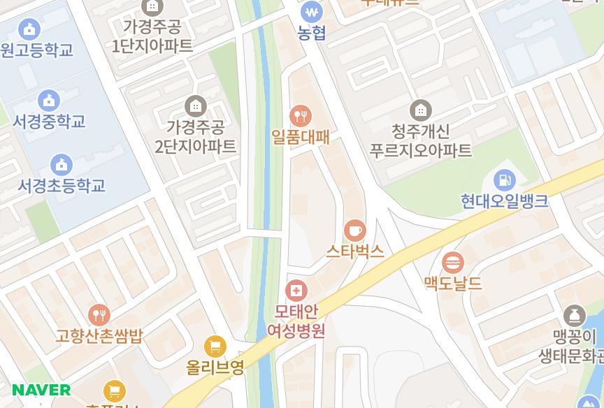 충청북도 청주시 서원구 개신동 어웰빌리지 위치·실거래 시세 지도