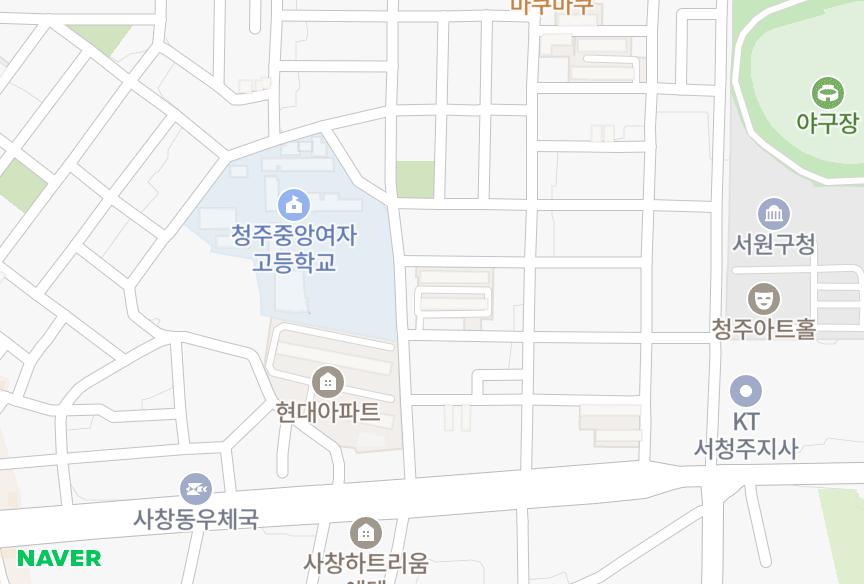 충청북도 청주시 서원구 사창동 중앙 위치·실거래 시세 지도